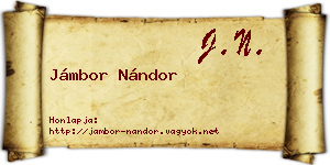 Jámbor Nándor névjegykártya