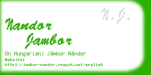 nandor jambor business card